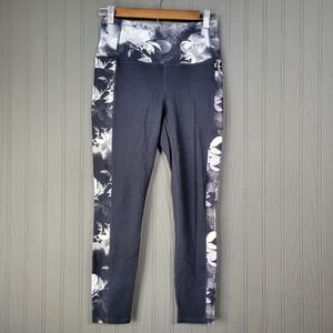 Skechers Los Angeles Leggings Floral Print Detail High Waist Black Women's Small